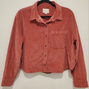 AMERICAN EAGLE | Long Sleeve Button Down Corduroy Shirt Size Medium